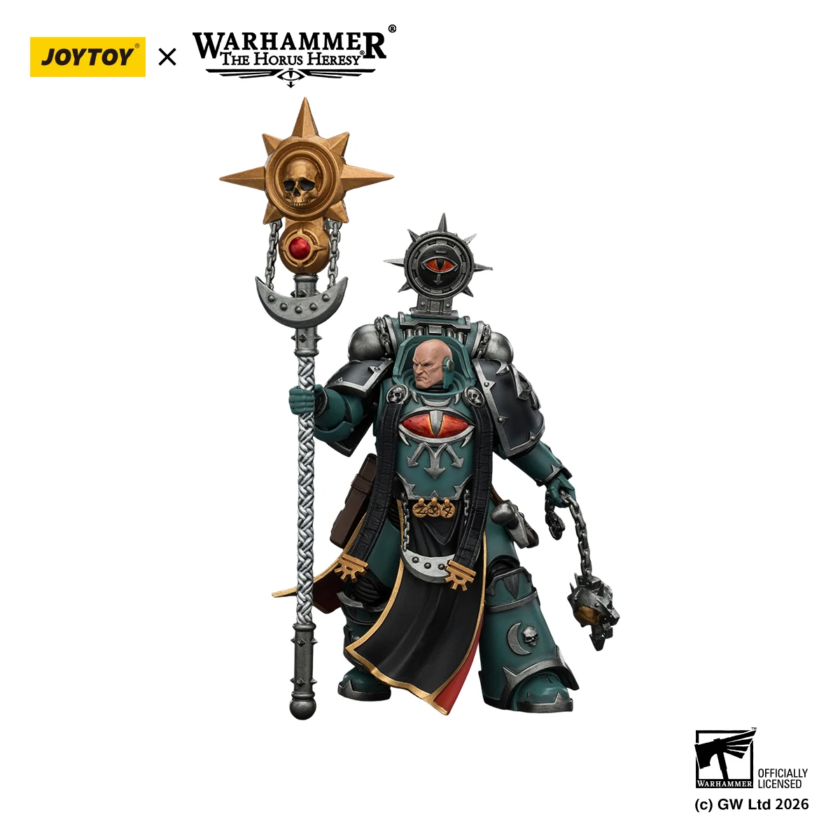 JOYTOY 1/18 Warhammer 40K Sons of Horus Dark Emissary Consul with Staff Action Figure — view 4