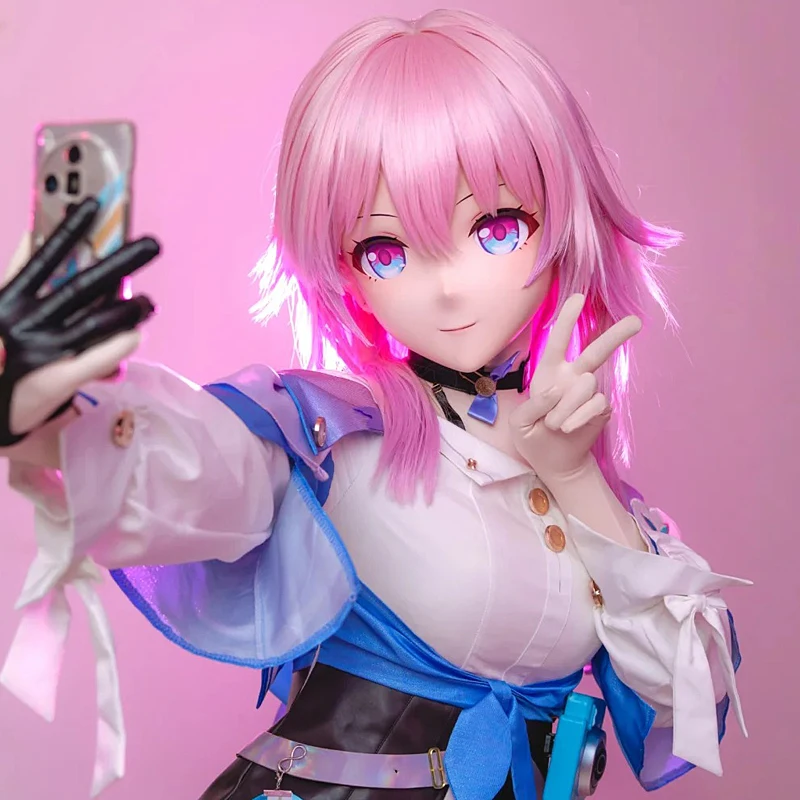 Honkai Star Rail March 7th Full Head Cosplay Kigurumi Mask — view 4