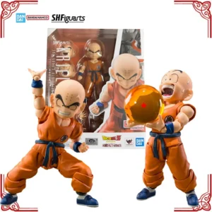 In Stock Genuine Bandai Dragon Ball Z Model Kit SHF Krillin Son Goku’s Old Friend Anime Action Figure Collection Finished Model