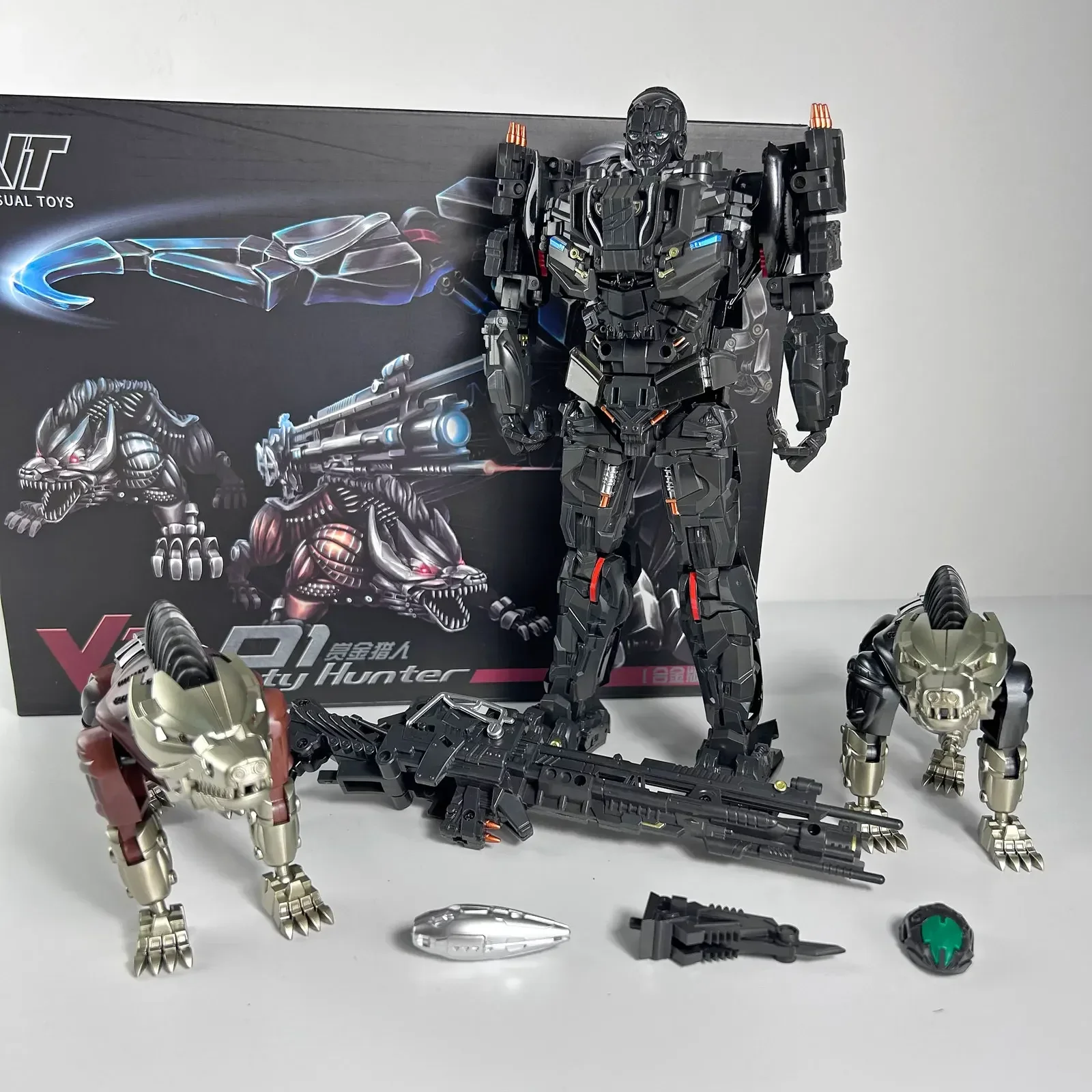 Transformation VT01 Lockdown Black Alloy Version with Double Dogs Movie Action Figure