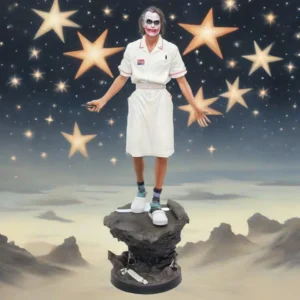 2025 54cm Series Dc Heath Ledger Nurse Uniform Joker Figure Joker Standing Scene Model Handmade Ornament Gk Resin Statue Toy Gif