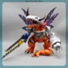 27cm Digimon Adventure Gold Metal Greymon Model Statue Boys Collectible Figure