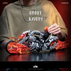 Ghost Rider Challenging Assembly Model Kit, Advanced Marvel Collectible Figure, DIY Motorcycle Rider Skeleton Toy Project