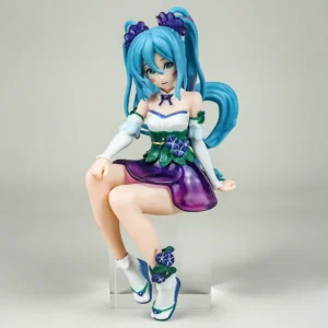 Hatsune Miku Cute Sitting Beauty Girl Ornament Kawaii Action Figure PVC Room Decor Collectible Model Doll Toy Gifts