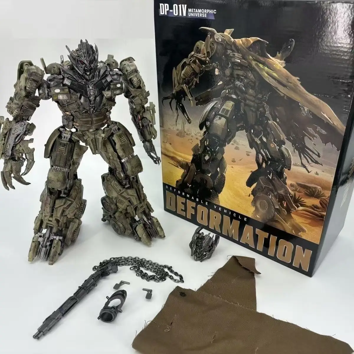 Transformation DP01 DP-01V Oil Tank Car Alloy Enlarged Desert War Damage Edition Action Figure