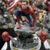 43cm Marvel Spider-Man Three-headed Full-body Sculpture Models Desktop Collectible Figure