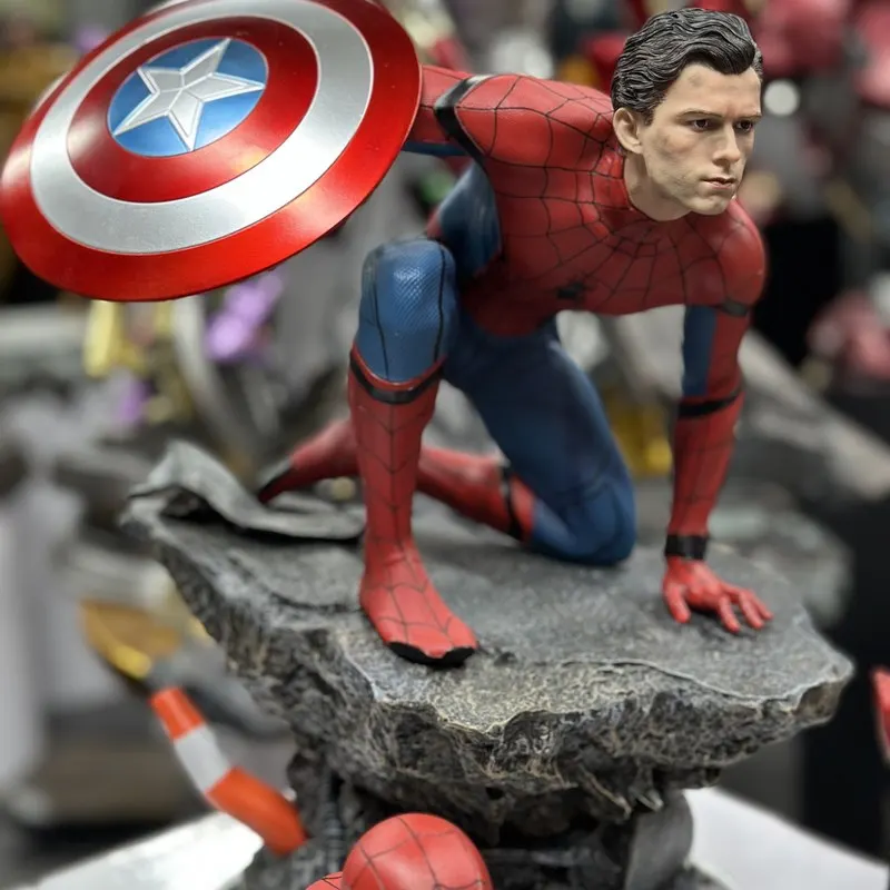 43cm Marvel Spider-Man Three-headed Full-body Sculpture Models Desktop Collectible Figure — view 2