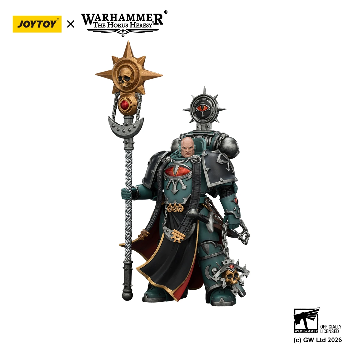JOYTOY 1/18 Warhammer 40K Sons of Horus Dark Emissary Consul with Staff Action Figure — view 3