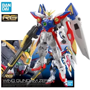 In Stock BANDAI RG 1/144 New Mobile Report Gundam Wing XXXG-00W0 Wing Gundam Zero Anime Action Figures Assembly Model Toy