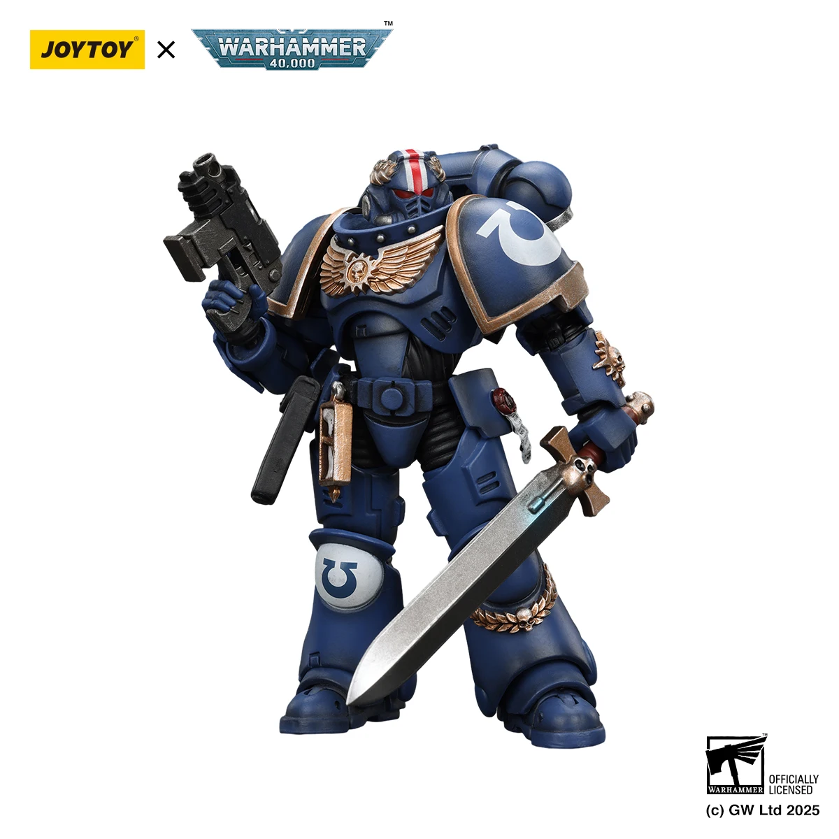 JOYTOY 1/18 Warhammer 40K Ultramarines Figures Sergeant Rychas Model Action Figure — view 2
