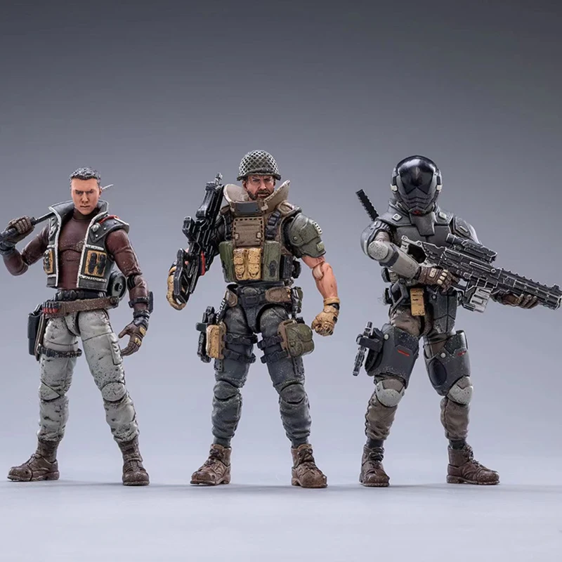 JOYTOY 1/18 Dark Source Characters Trio Soldiers Anime Figurines Military Model for Collectible Figure