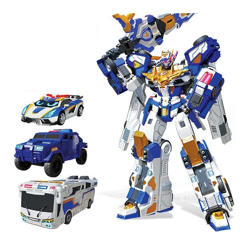 Metal Cardbot Blue Cop Trinity Transforming Robot Action Figure — view 10