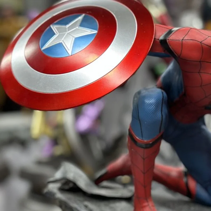 43cm Marvel Spider-Man Three-headed Full-body Sculpture Models Desktop Collectible Figure — view 4