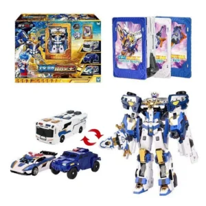 Metal Cardbot Blue Cop Trinity Transforming Robot Action Figure